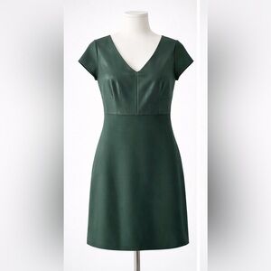 Bailey44 Green Faux Leather Bodice Dress V-Neck Size L